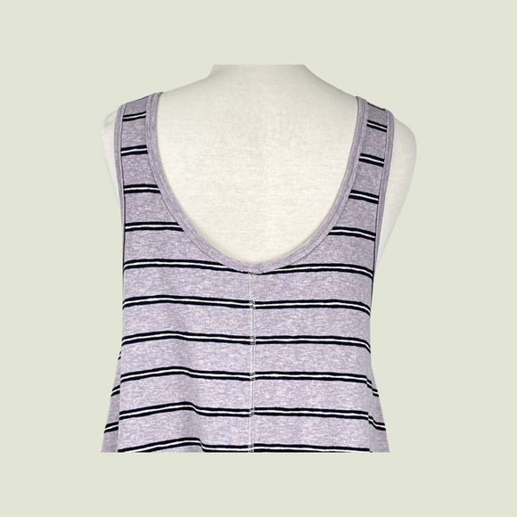 Free People Garden Stripe Purple Tunic Swing Tank Top Size Small - Picture 8 of 15